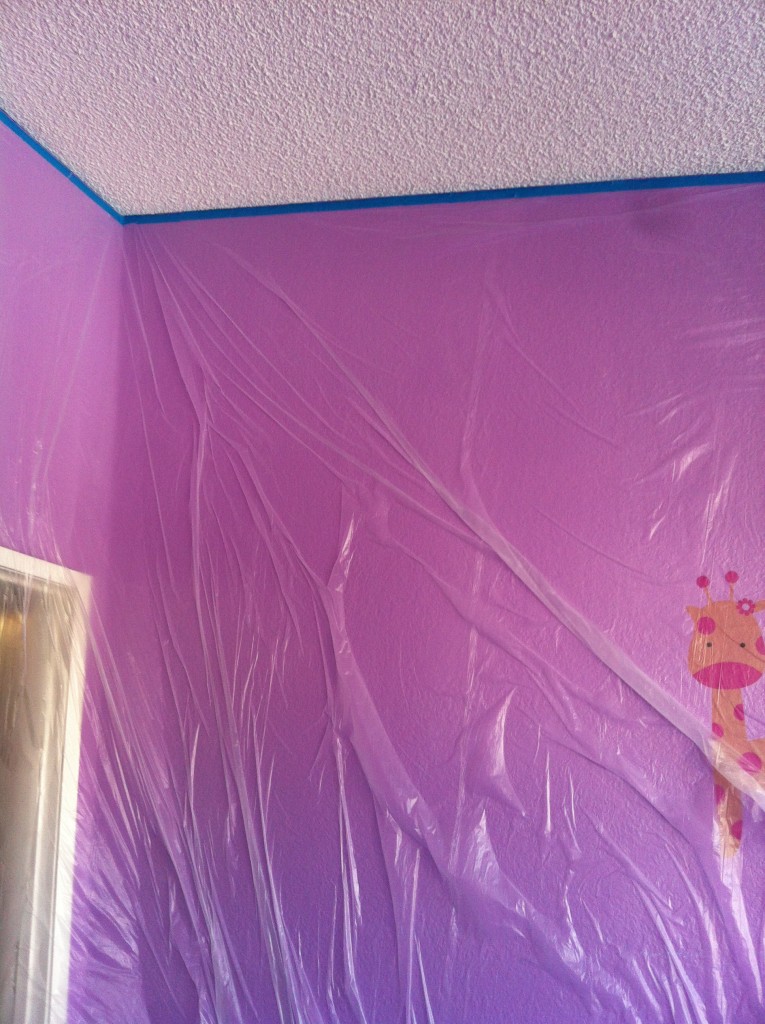 Ok! So this one of my 1st and proudest projects was removing the popcorn ceiling from my daughters room. Now, initially I wasn't going to tackle this project all on my own. I called a few contractors and basically they were charging an "arm and a leg", and on one income that is a no, no. So I went to my local hardware store and picked up some supplies, (sorry I don't have pics). As you can see I quarantine the whole room to minimize debris from getting to the other rooms.